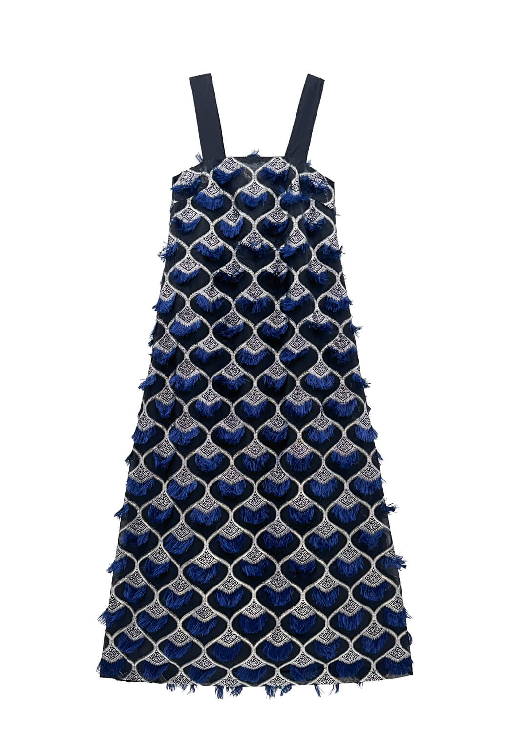 Pillar Gown - Navy Feathered - BURU