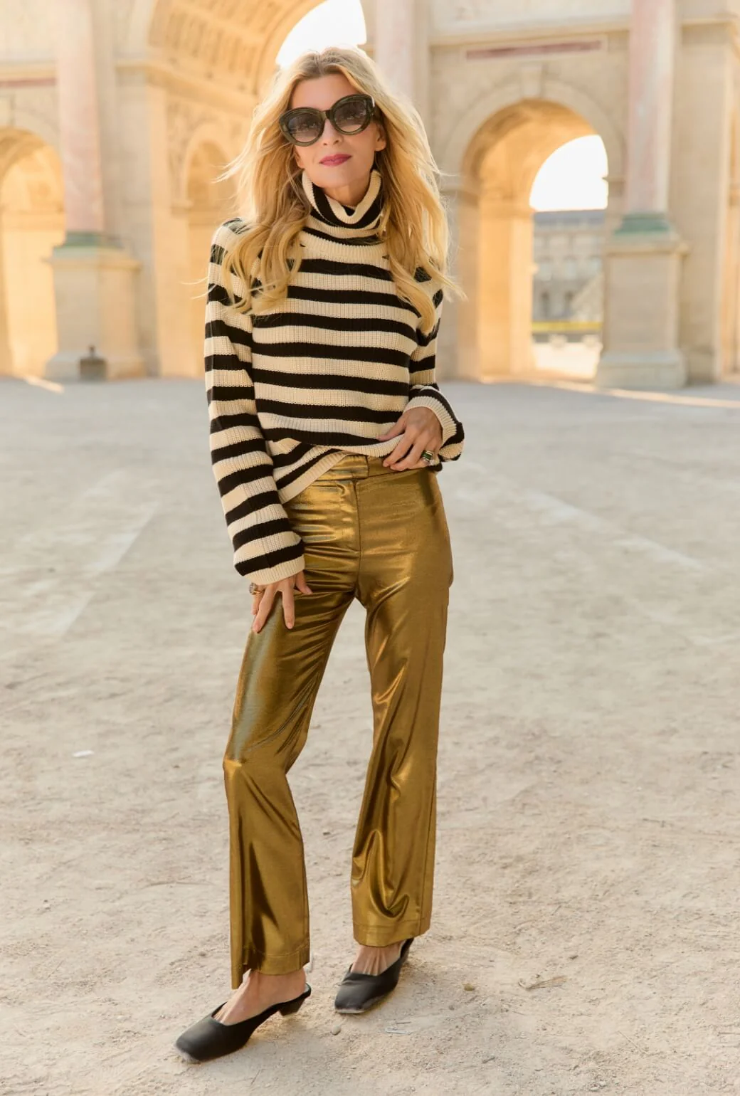 Tate Trousers - Gold Lamé - BURU