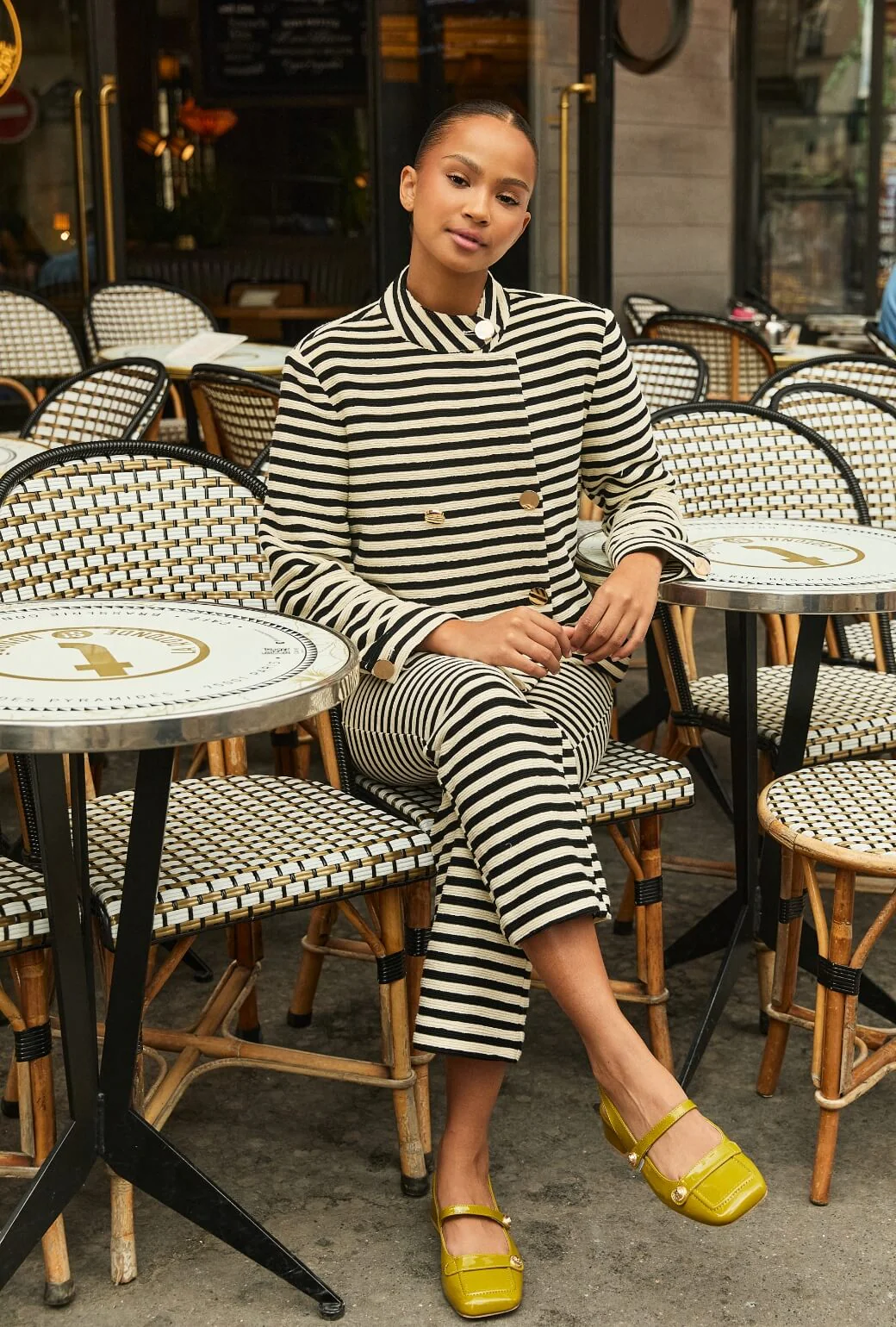 The Paley Pant - Black Striped Terry - BURU