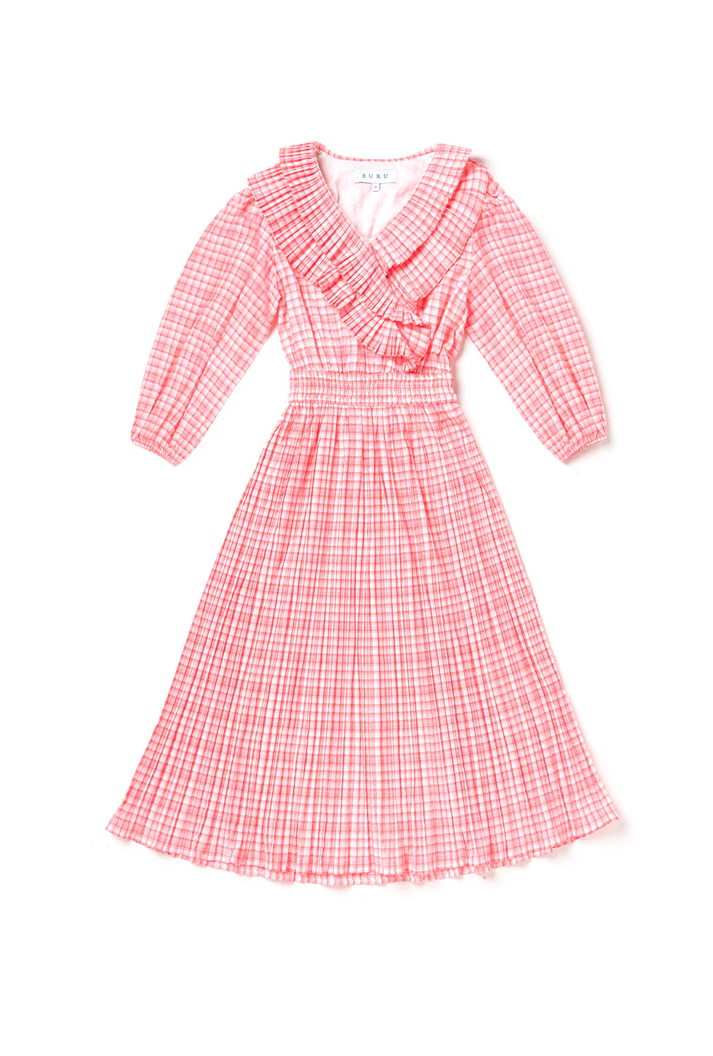The Blanche Dress - Pink Seersucker - BURU