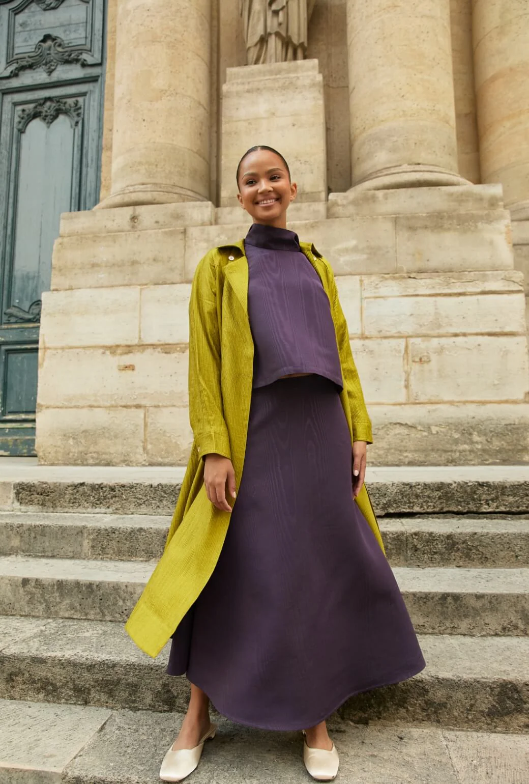 The Laura Skirt - Eggplant Moiré - BURU