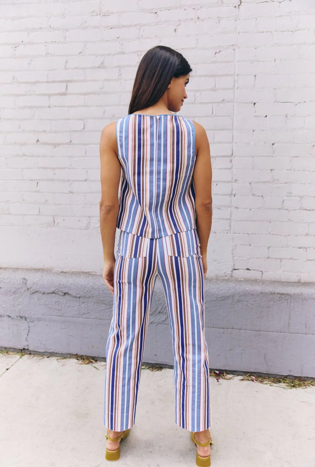 The Charlie Pant - Brown Stripe Twill - BURU
