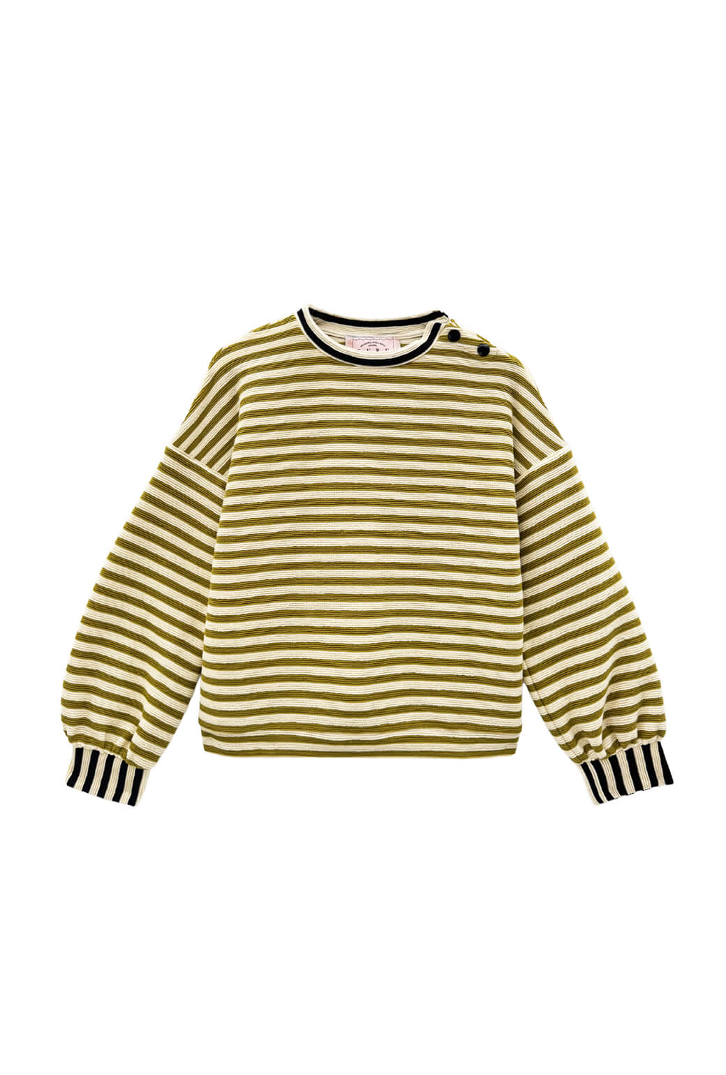 Snappy Pullover - Moss Striped Terry - BURU