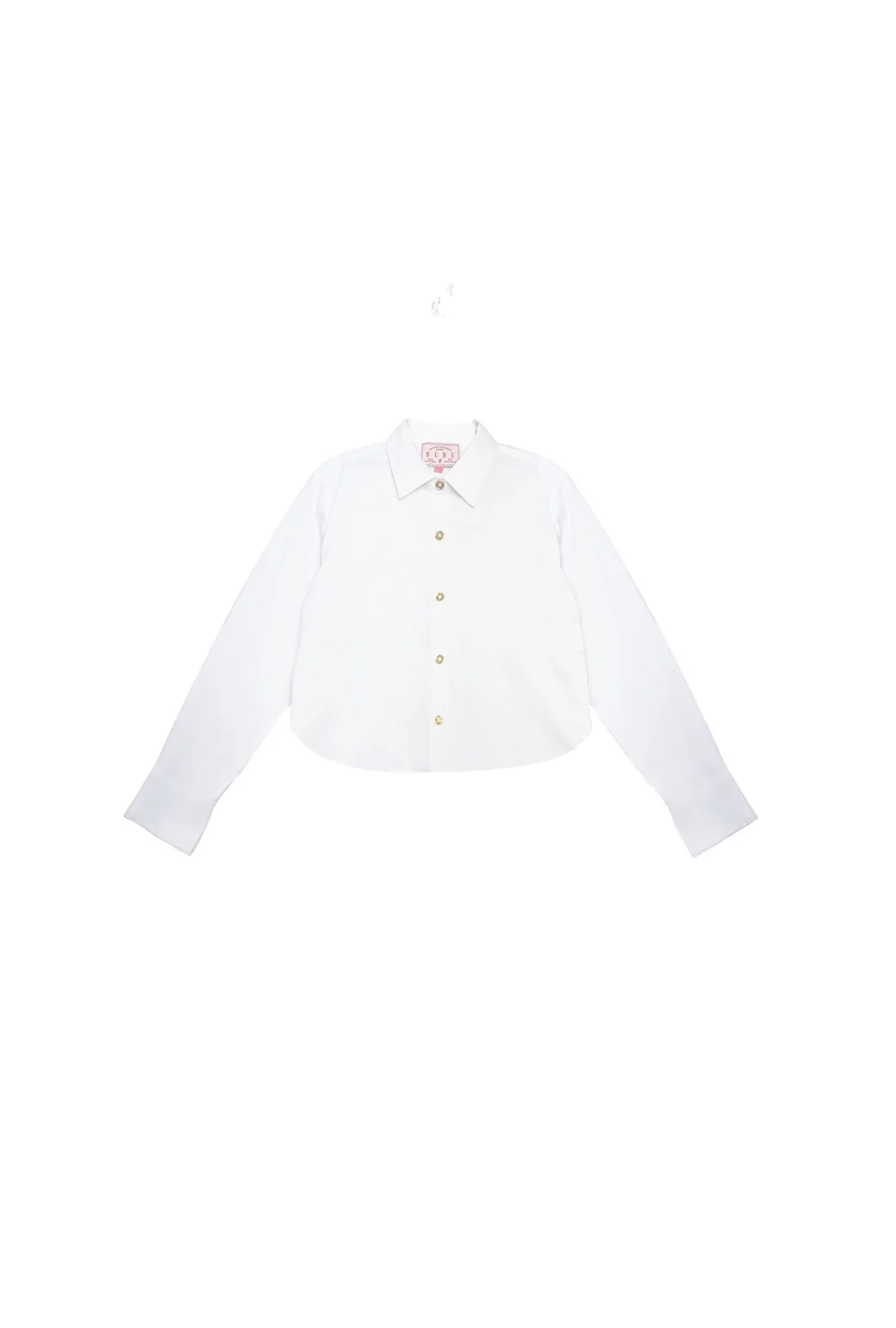 Mel Button Down Cropped Shirt - White - BURU