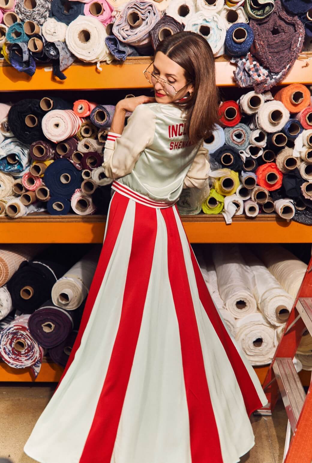 Buru x India The Sloane Square Skirt - Robin's Egg Blue and Red - BURU