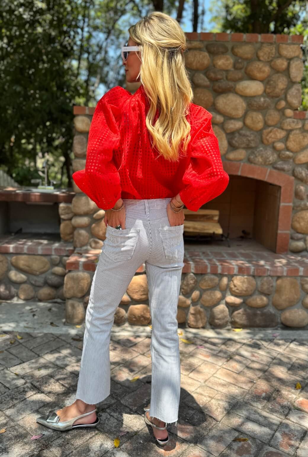 Cropped Flares - Railroad Stripe - BURU