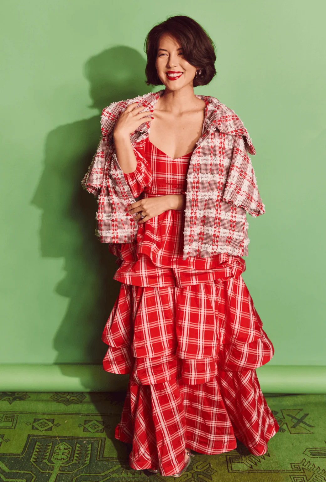 Teagan Tiered Skirt - Red Plaid - BURU