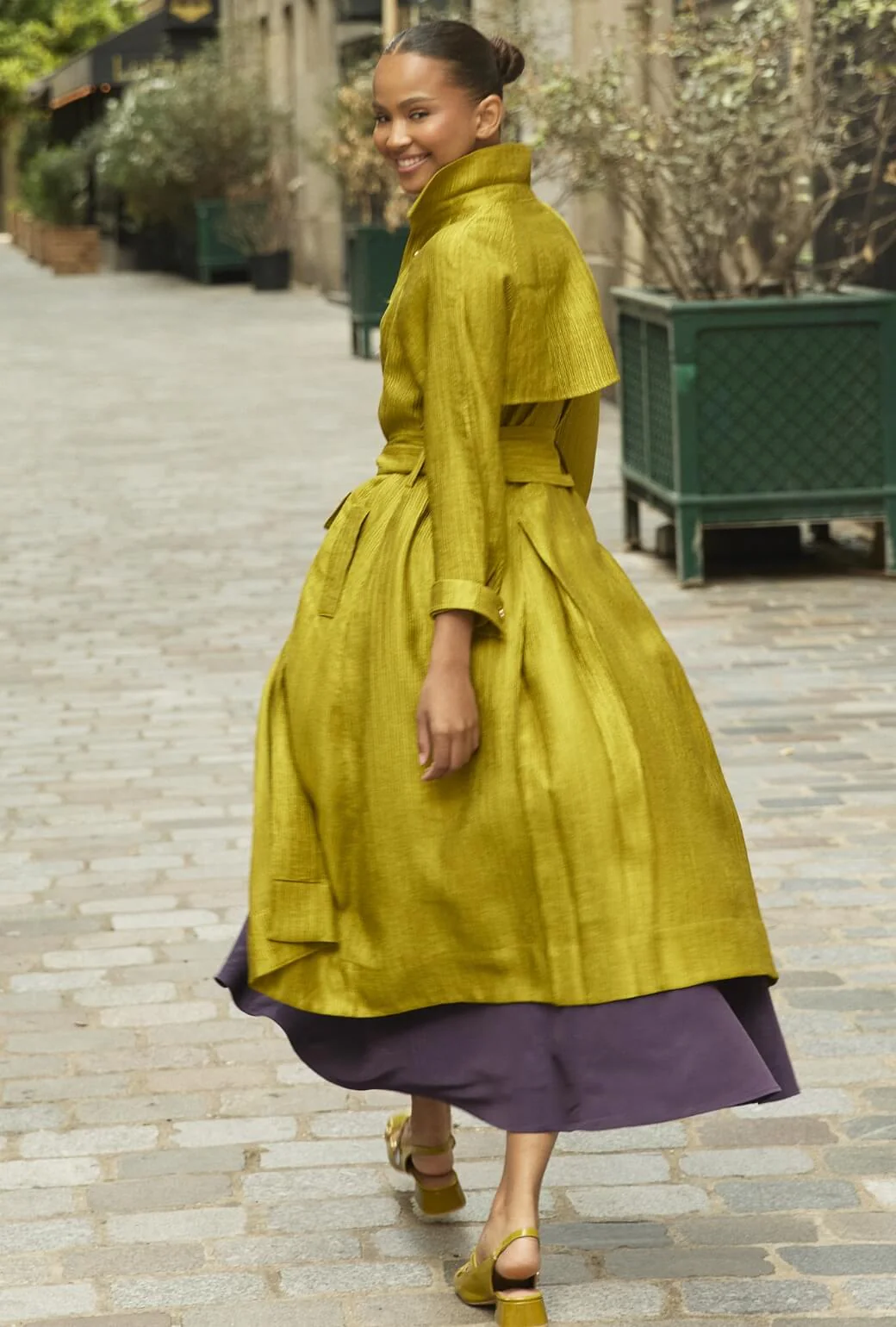 Trench Coat - Ribbed Chartreuse - BURU