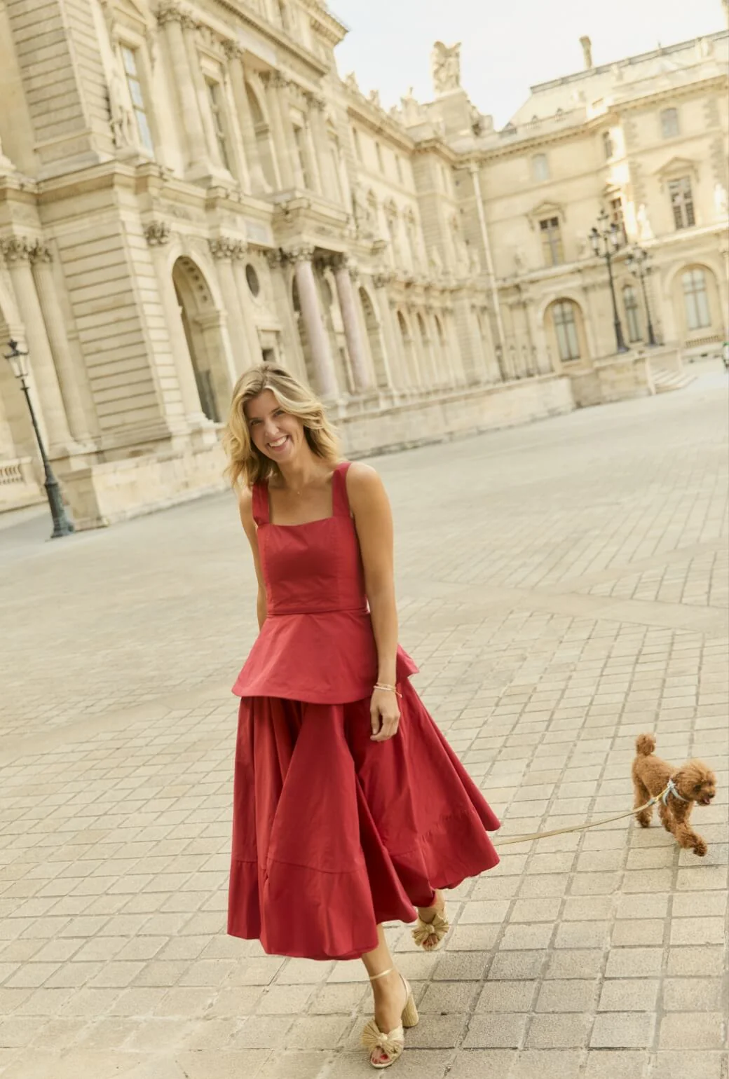 Buru x Anna Kloots The Peplum Bustier - Red Taffeta - BURU