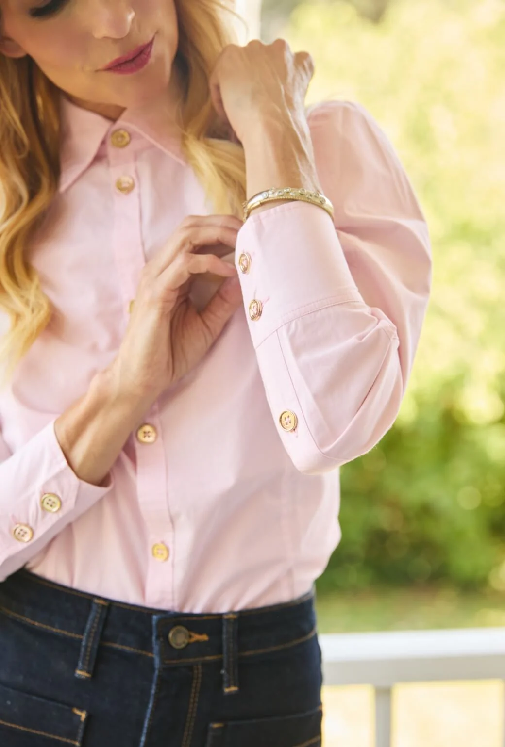 The Brett Button Down - Ballet Pink - BURU