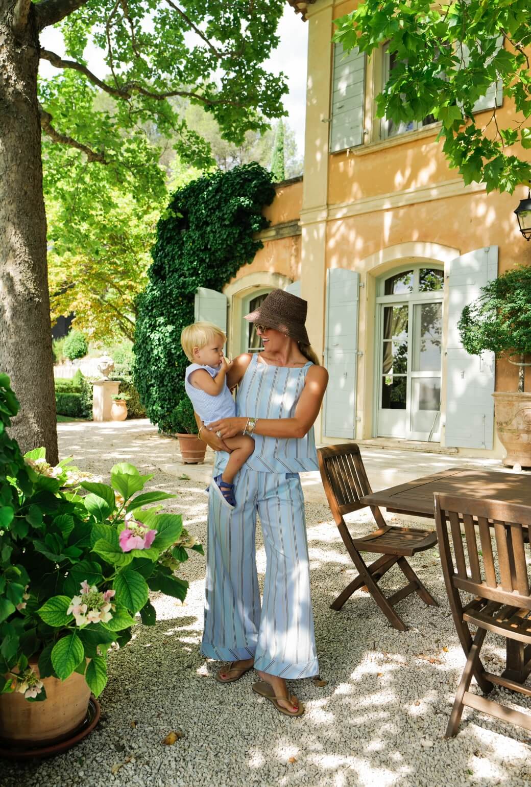 Buru x Megan Stokes The Stokes Swing Top - Blue & Brown Stripe - BURU