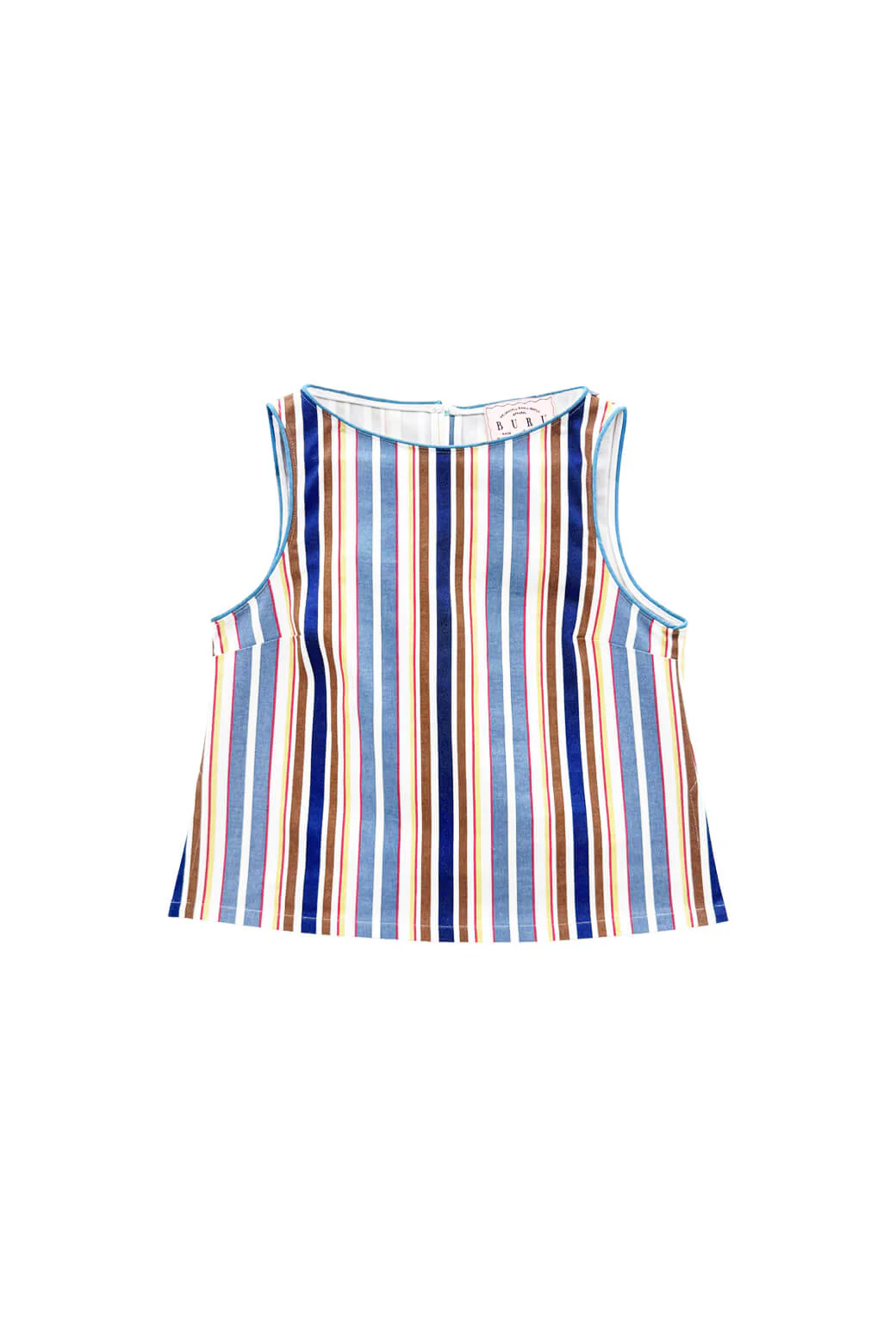 The Farrow Top - Brown Stripe Twill - BURU