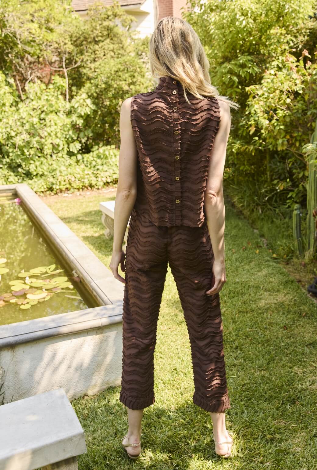 Cropped Sleeveless Mod Top - Chocolate Fringe - BURU