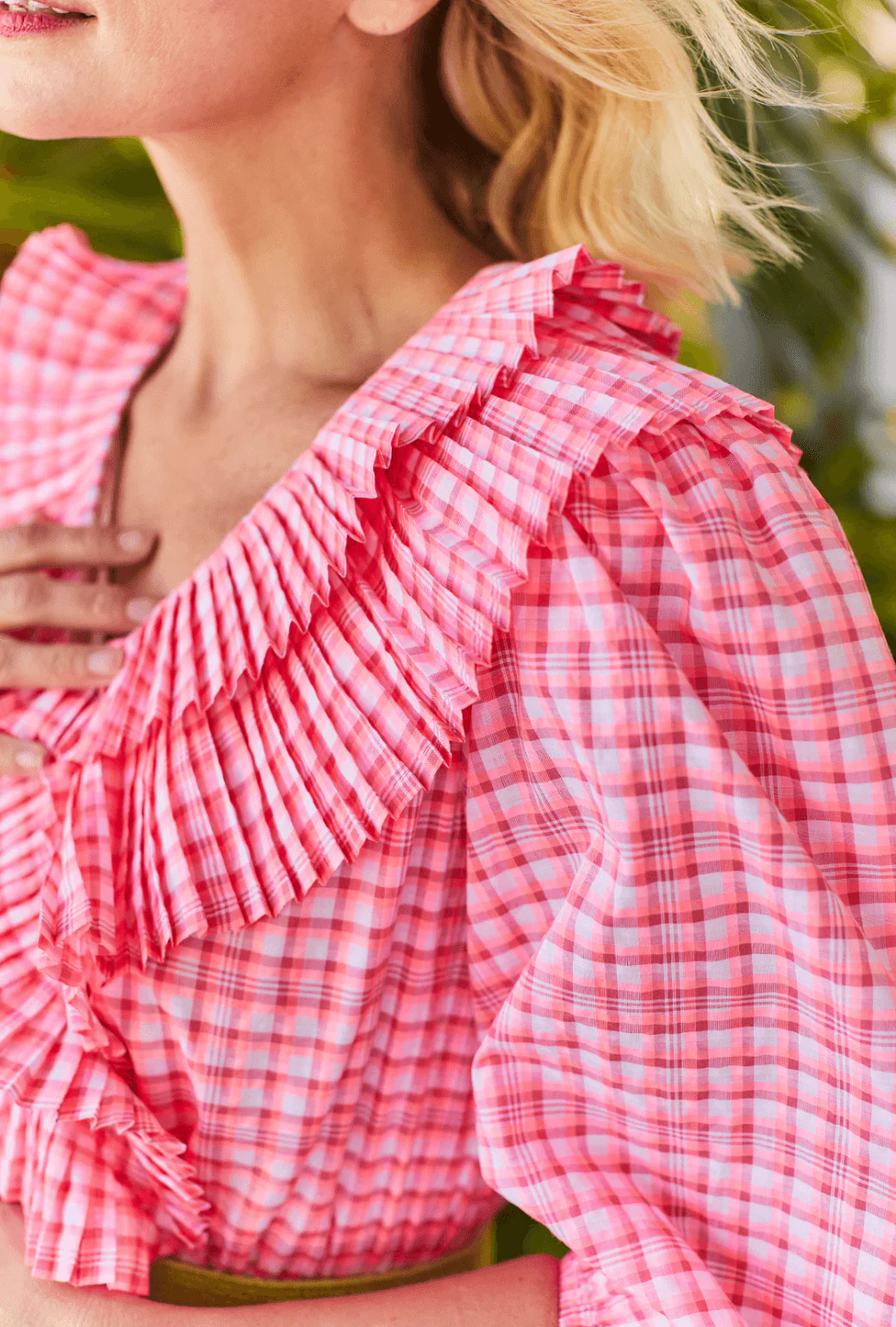 The Blanche Dress - Pink Seersucker - BURU