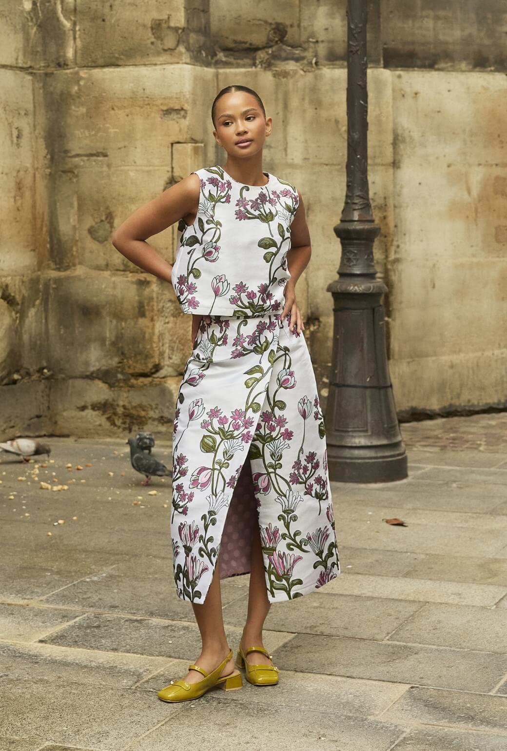 The Whitney Wrap Skirt - Pewter Vines - BURU