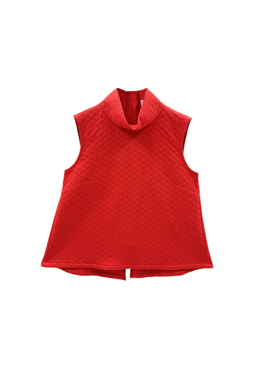Cropped Sleeveless Mod Top 2.0 - Rouge Quilted Knit - BURU