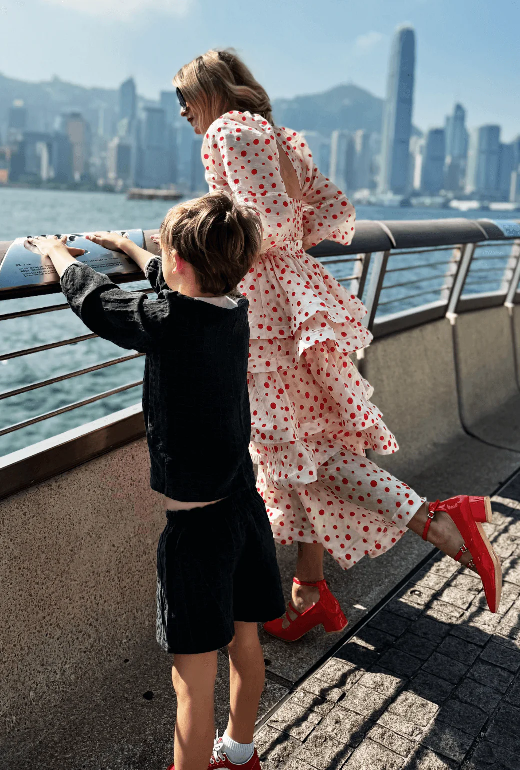 MIDI Teagan Tiered Skirt - Flocking Dot - BURU