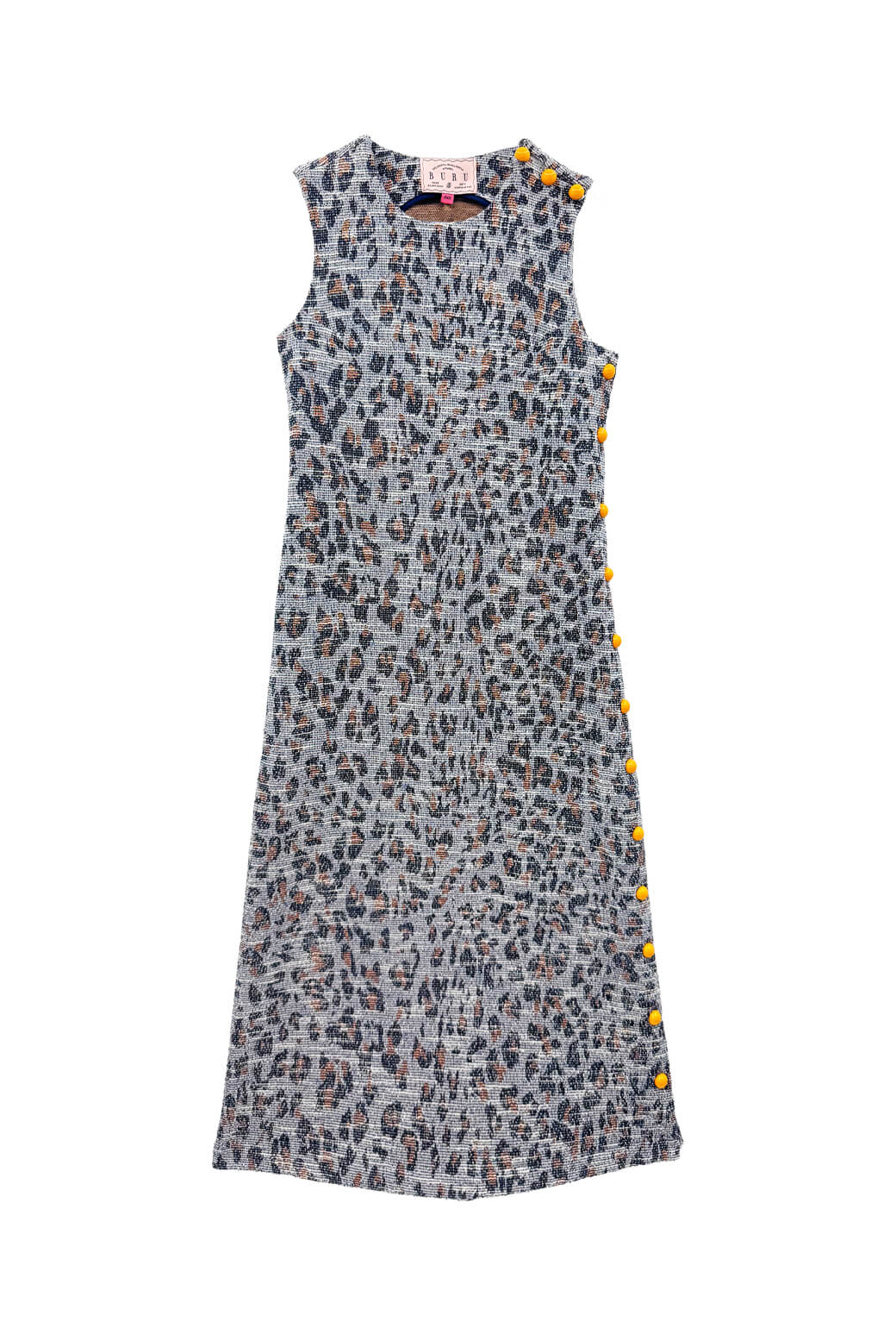 Jackie Dress Tea Length - Navy Leopard - BURU
