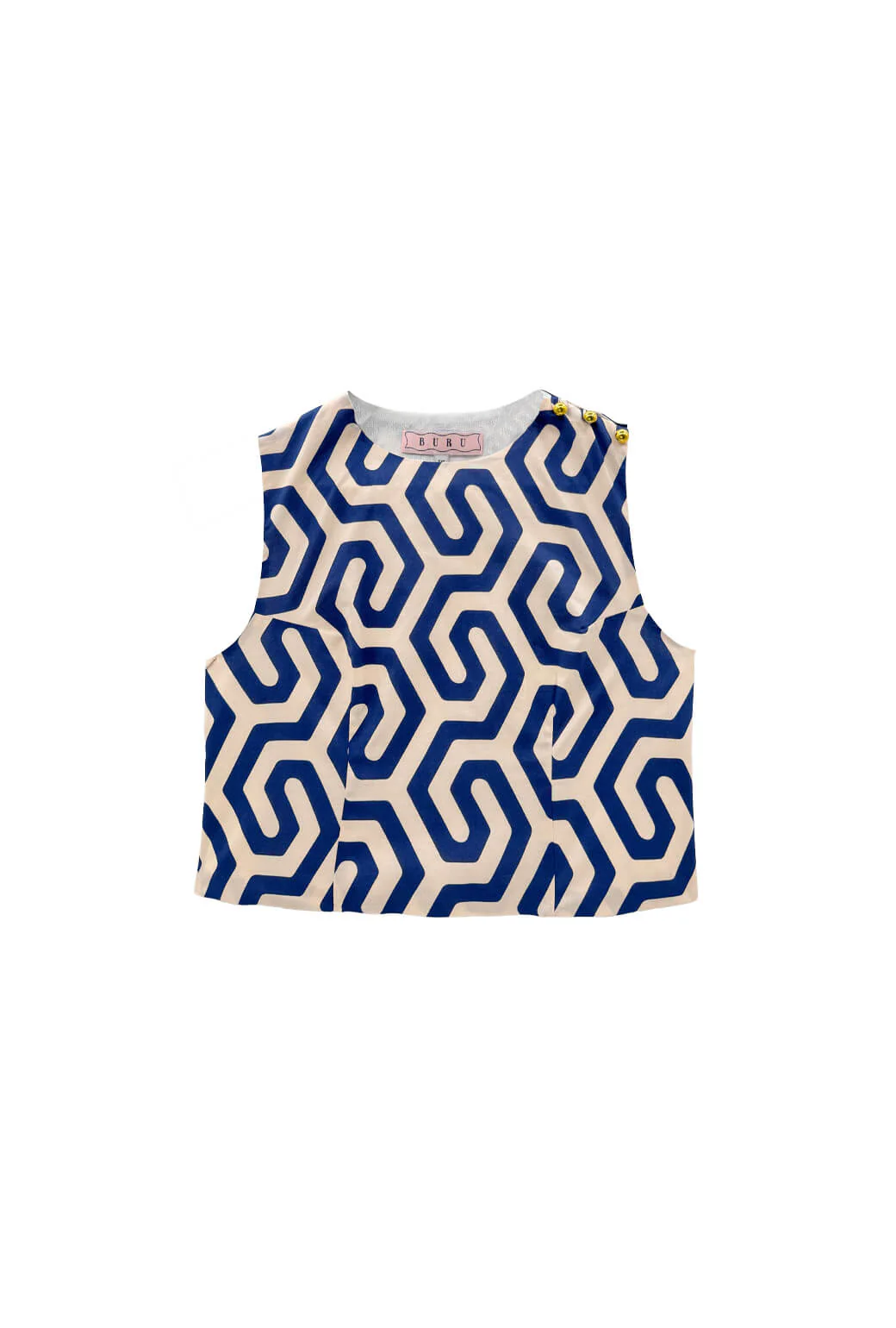 Button Box Top - Blue Geo - BURU