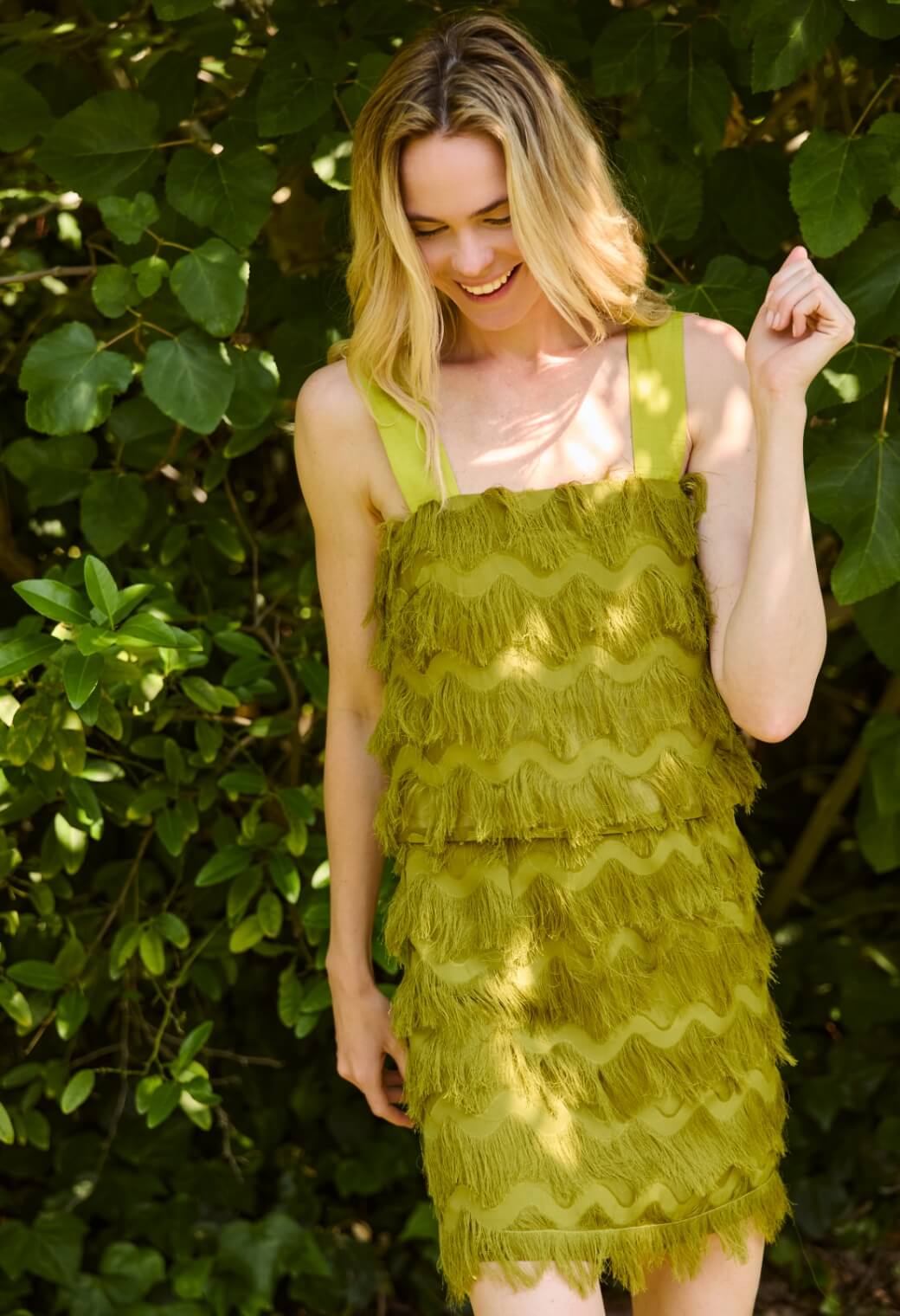 Pencil MINI Skirt - Moss Fringe - BURU