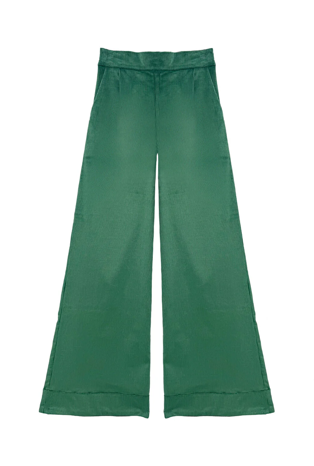 Buru x Anna Kloots Hepburn High Rise Trousers - Green Corduroy - BURU