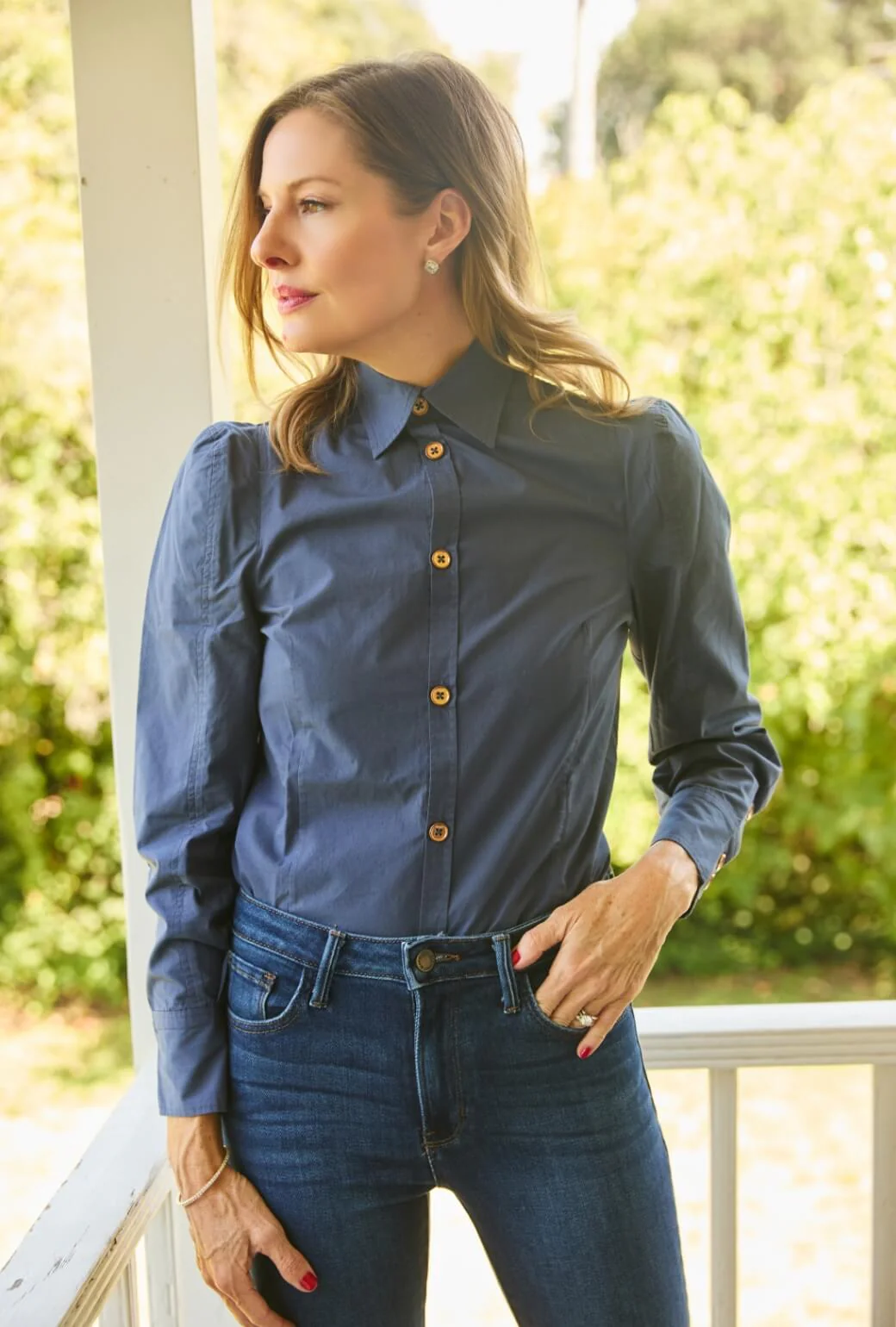 The Brett Button Down - Navy - BURU