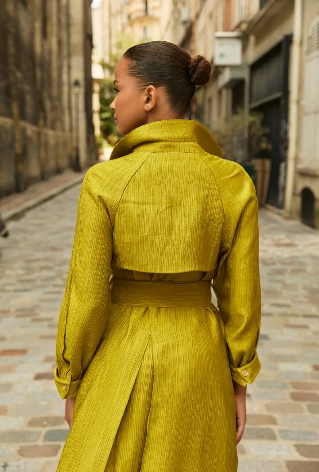 Trench Coat - Ribbed Chartreuse - BURU