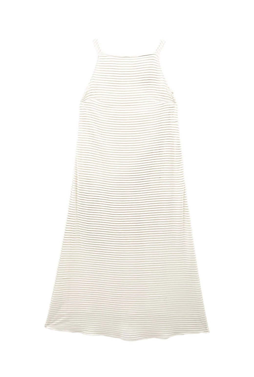 Buru x Megan Stokes The Megan MIDI Dress - White Pintuck Knit - BURU