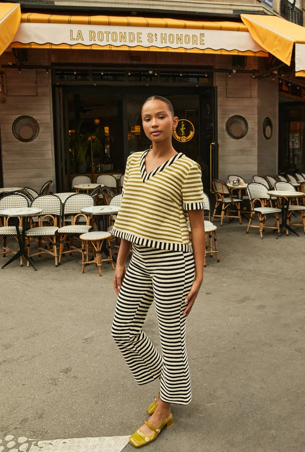 The Paley Pant - Black Striped Terry - BURU