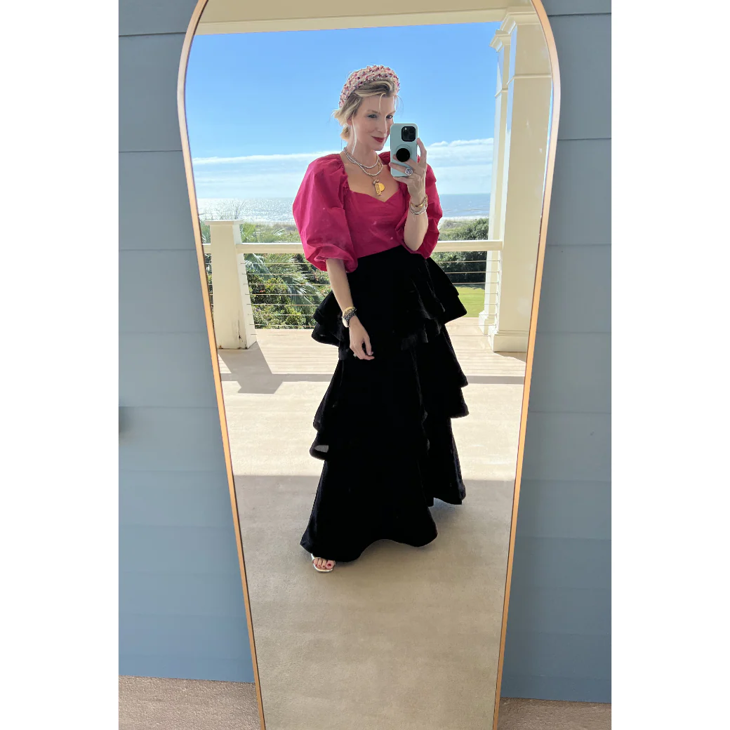 Balloon Sleeve Bustier - Fuchsia - BURU