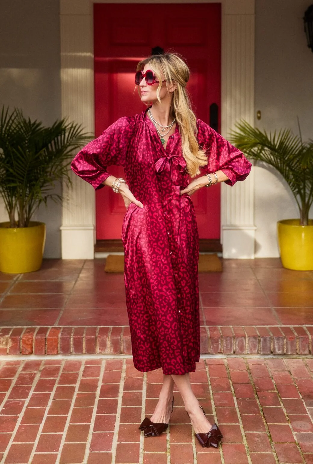 Bow Housecoat - Pink Cheetah - BURU