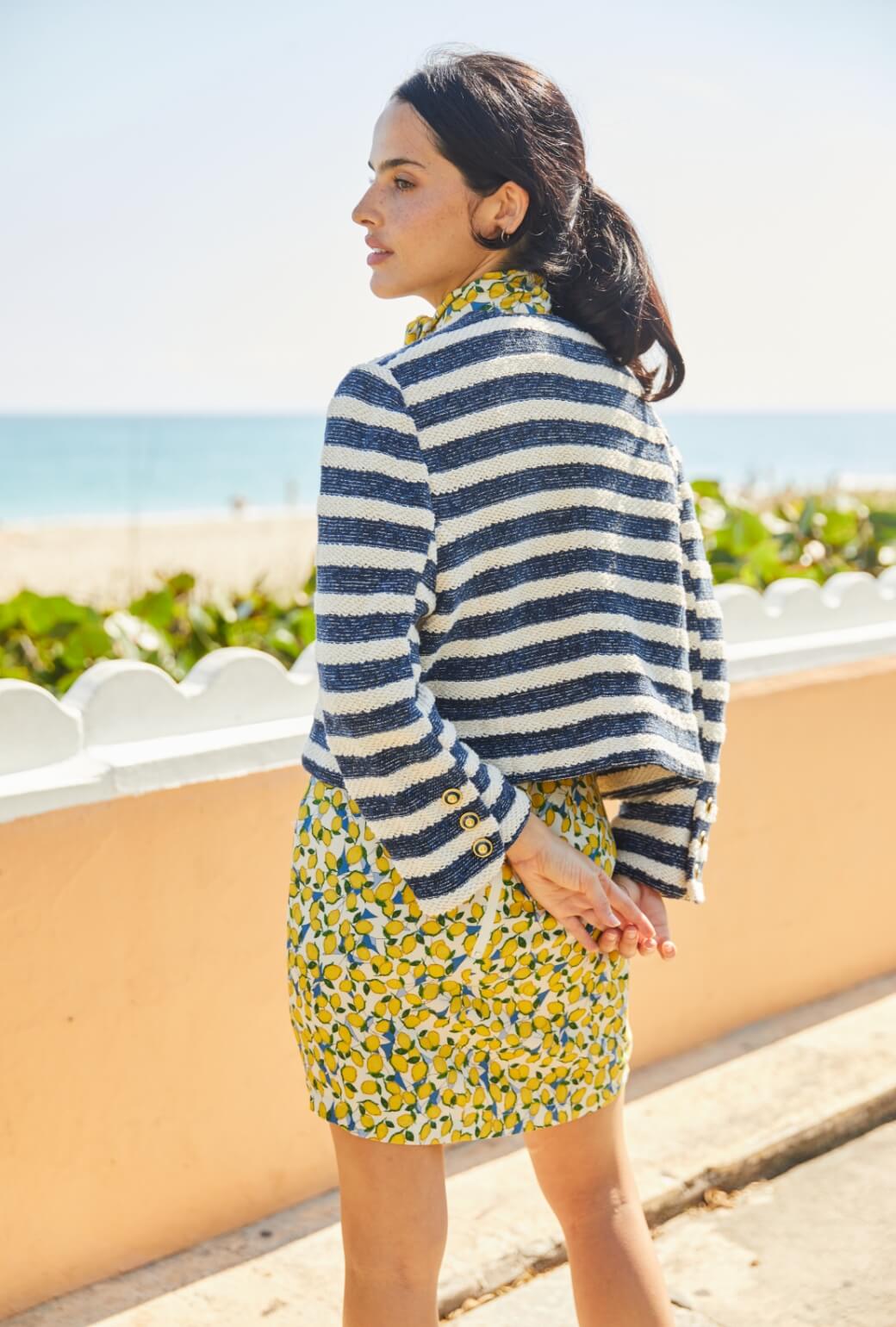 Cardigan Blazer - Navy Rope - BURU