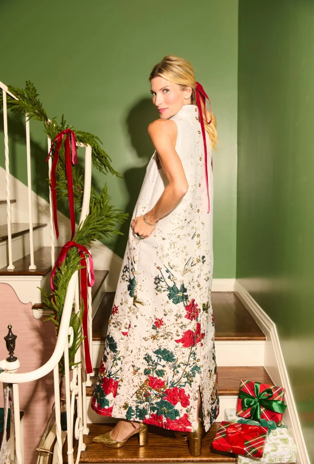 Maxi Mod Dress - Holiday Brocade - BURU