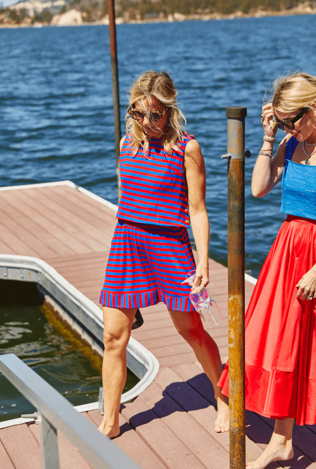 Button Box Top - Red & Blue Stripe - BURU