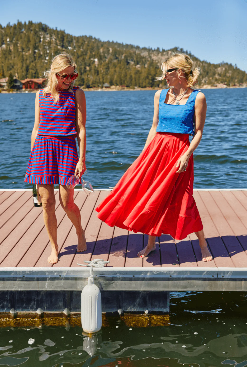 Everyday MINI Skirt - Red & Blue Stripe - BURU