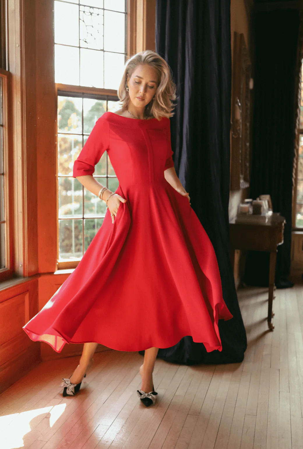 Mary Dress - Red Pebble - BURU