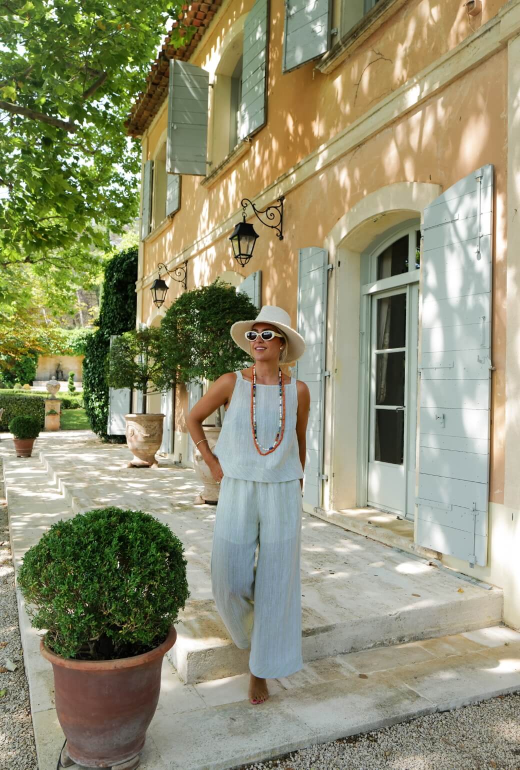 The Stokes Swing Top - Green Linen Stripe - BURU