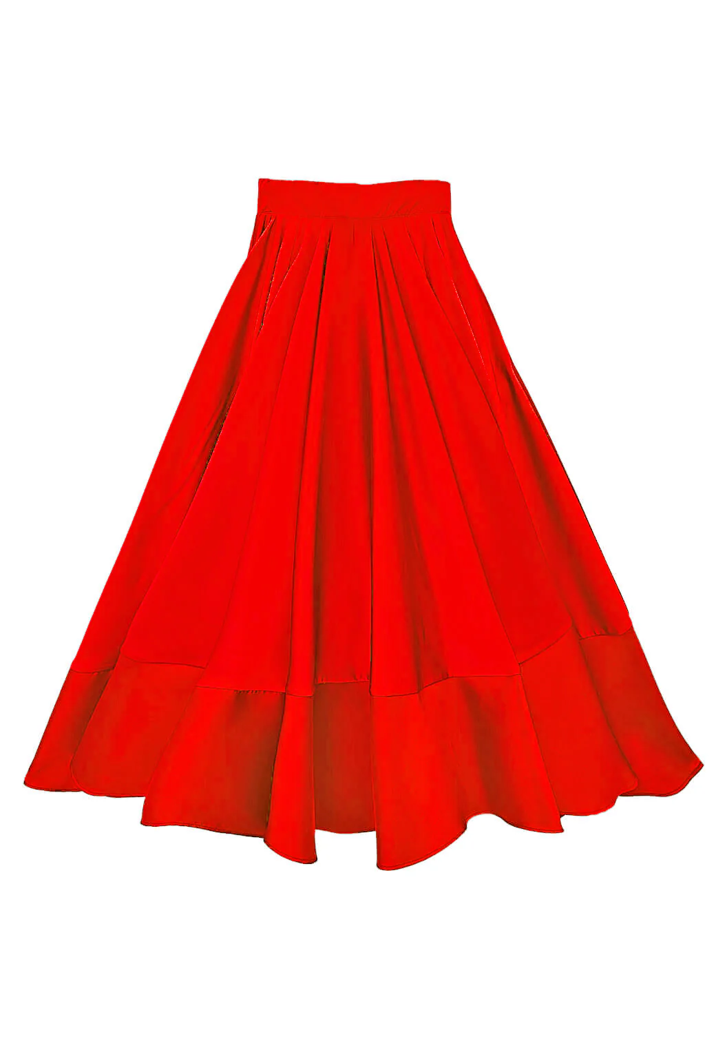 Buru x Anna Kloots Lucinda Circle Skirt - Red Taffeta - BURU