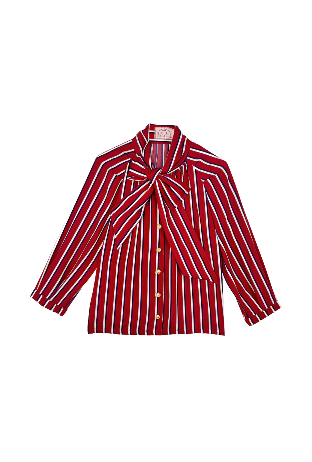 Big Bow Blouse - Purple Pinstripe - BURU